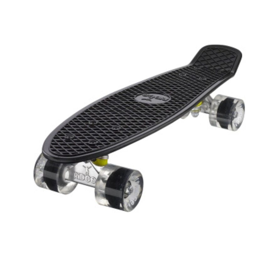 Ridge Retro board 22" black met clear wheels