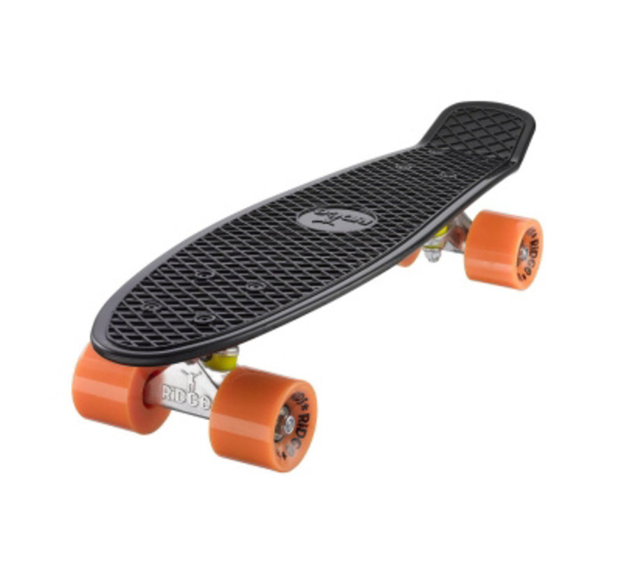 Planche Ridge Retro 22" noire avec roues orange