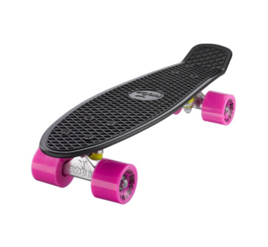 Planche Ridge Retro 22" noire avec roues roses