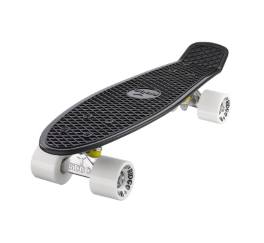 Planche Ridge Retro 22" noire avec roues blanches