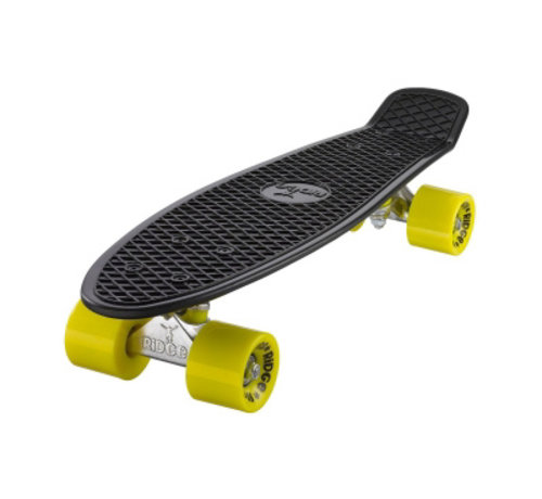 Ridge Planche Ridge Retro 22" noire avec roues jaunes