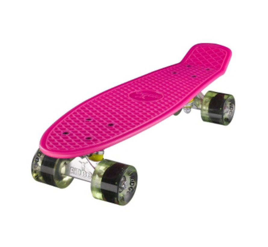 Planche Ridge Retro 22" Rose avec roues vert clair