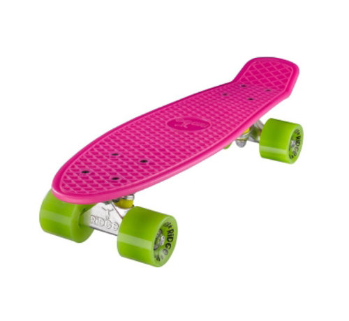 Ridge Ridge retro cruiser Penny Board 22 " rosa mit grune Rollen