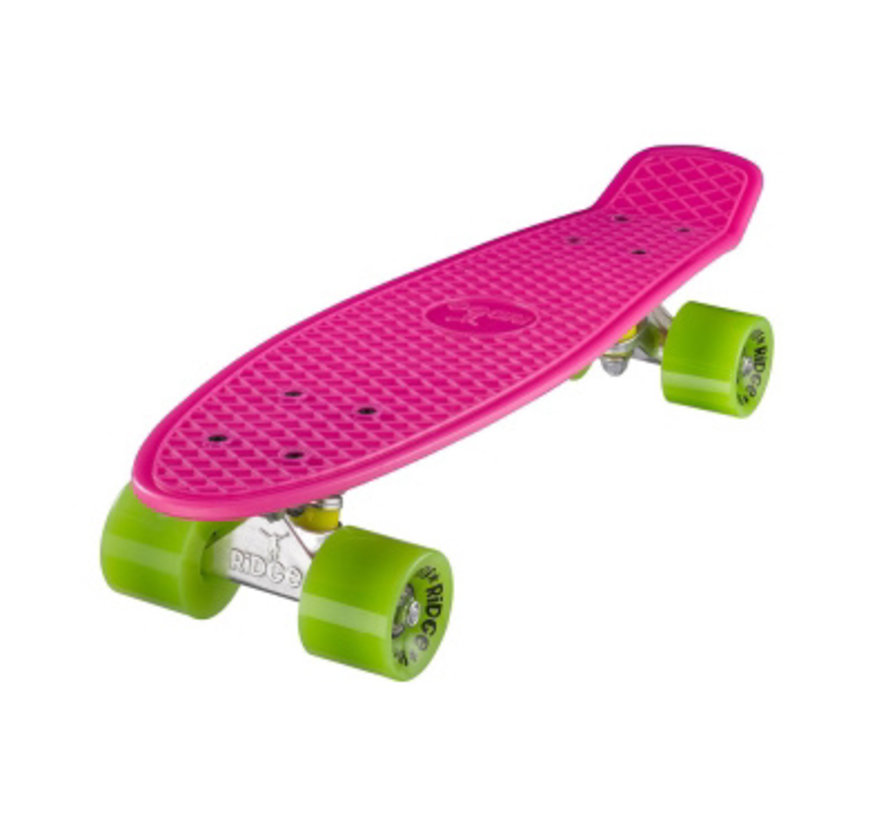 Ridge Retro board 22" Pink met green wheels