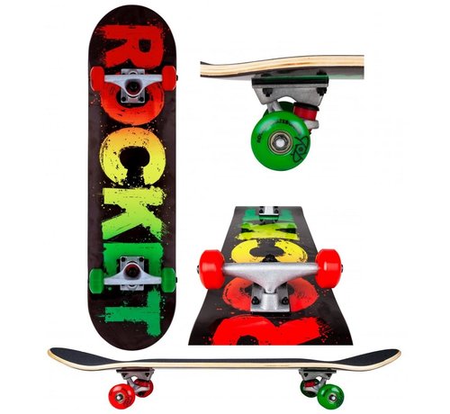 Rocket Skateboards  Monopatín Rocket Rasta Fade 8.0"