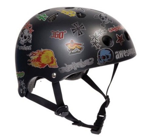 SFR SFR Helm schwarz mit Aufklebern