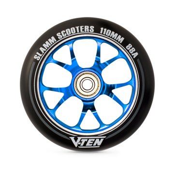 Slamm Scooters Roue de trottinette freestyle VTEN 110 mm avec noyau en aluminium bleu