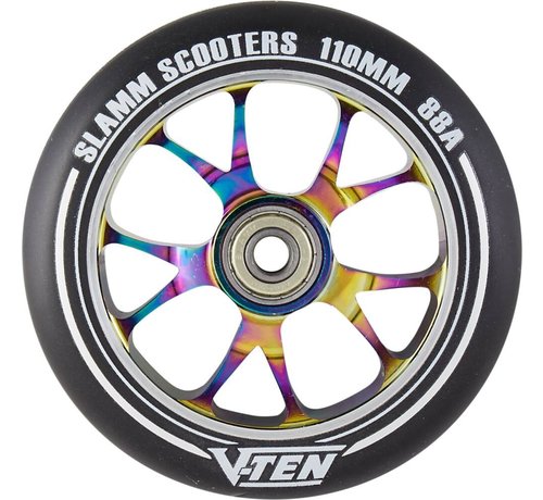 Slamm Scooters  Rueda para patinete acrobático Slamm V-TenII neocromada de 110 mm