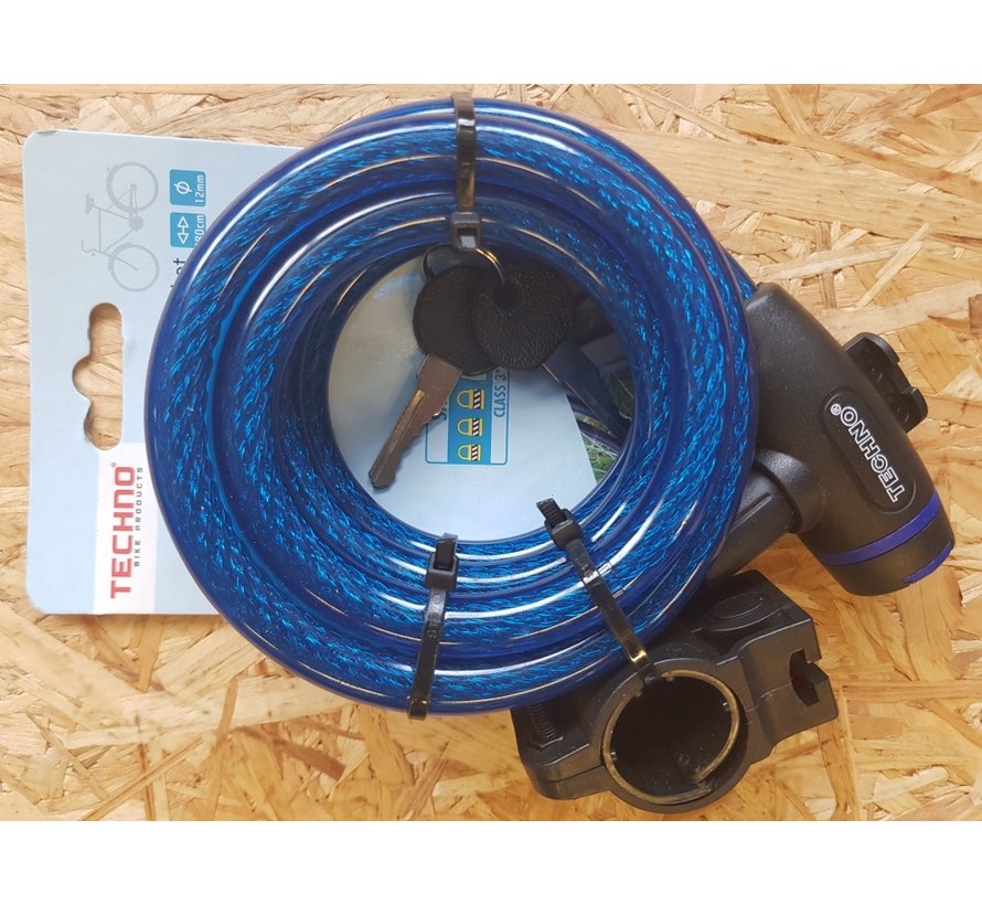 Candado de cable 1,8m Azul
