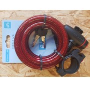 Streetsurfshop Candado de cable 1,8m Rojo