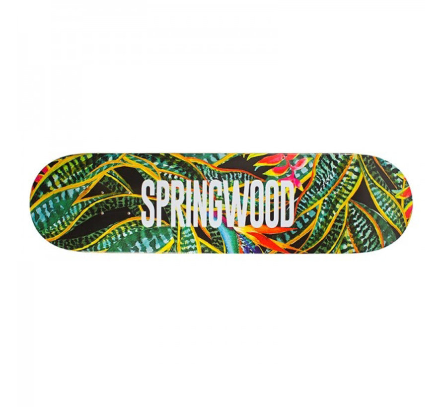 Springwood Tropical Leaves 8.0 tabla de skate + cinta de agarre