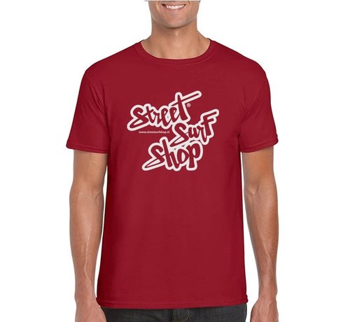 Streetsurfshop  T-shirt con logo SSS Rosso Cardinale