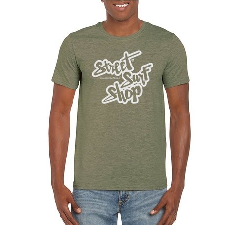 Streetsurfshop T-shirt z logo SSS w kolorze wojskowym zielonym