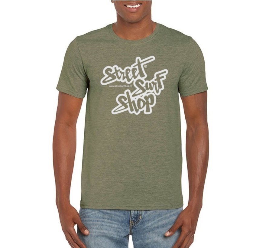 T-shirt z logo SSS w kolorze wojskowym zielonym