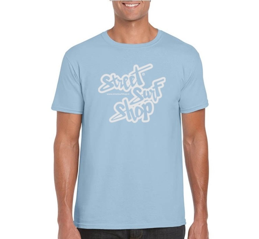 T-shirt con logo SSS di colore azzurro