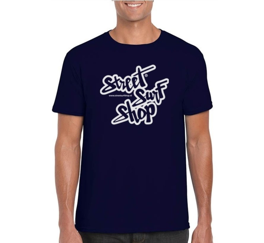 T-Shirt mit SSS-Logo, Marineblau