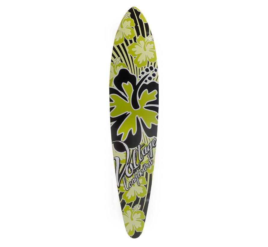 Green Flowers Pintail Longboard Deck