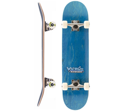 Voltage  Skateboard blu con logo Graffiti di tensione