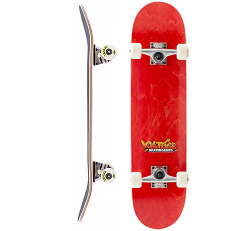 Voltage  Skateboard rosso con logo Graffiti di tensione