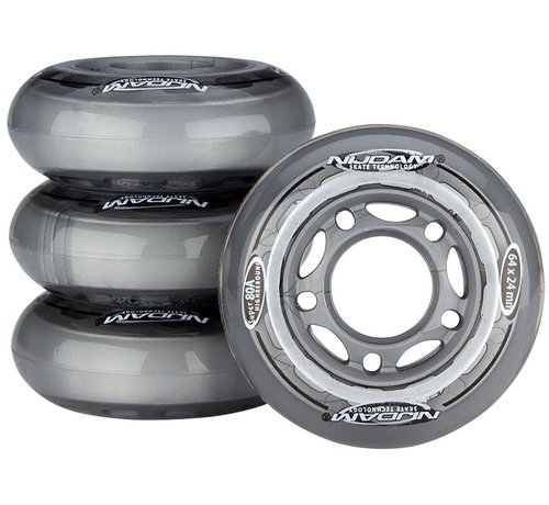 Nijdam Set 4 Roues Pour Rollers En Ligne 64 x 24 mm 80A