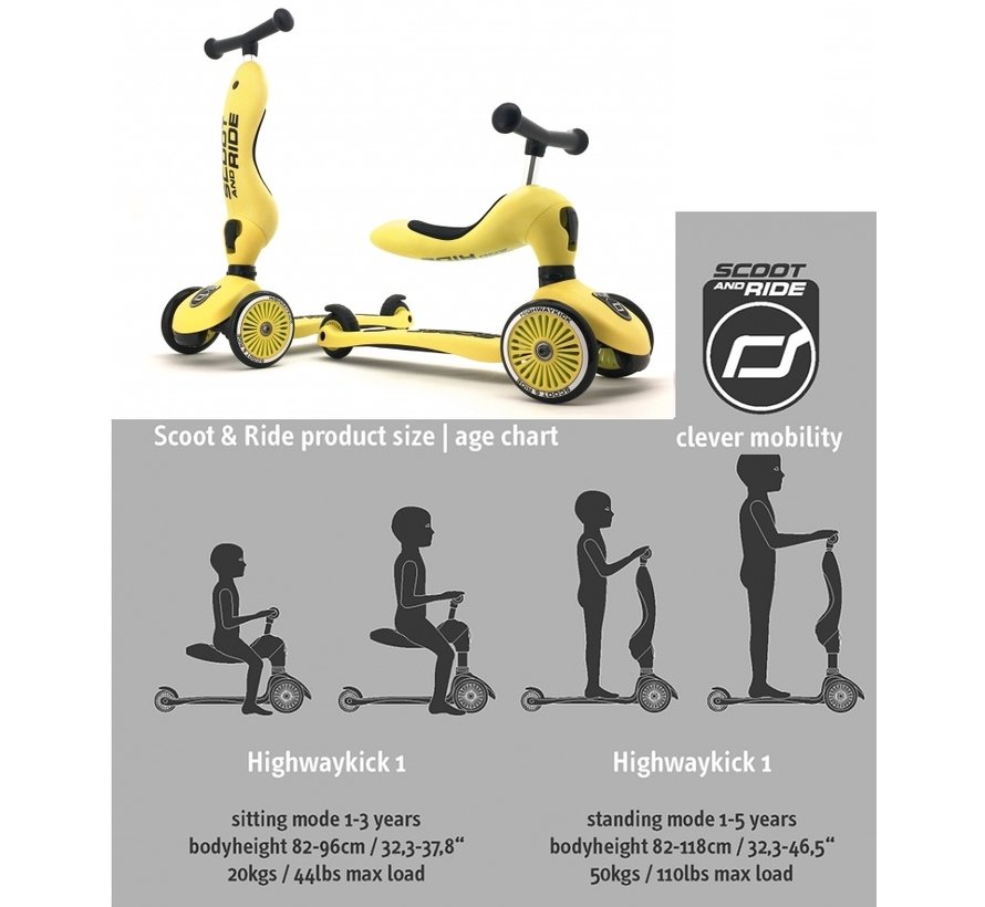 Scoot & Ride Highwaykick 1 jaune