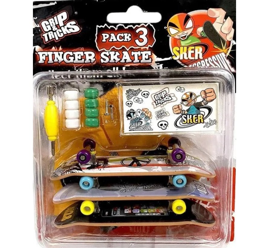 Grip and Tricks finger 3 skateboards set
