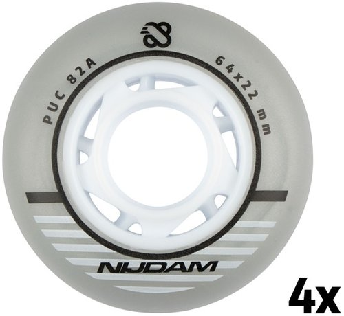 Nijdam Set 4 Roues Pour Rollers En Ligne 64 x 22 mm 82A