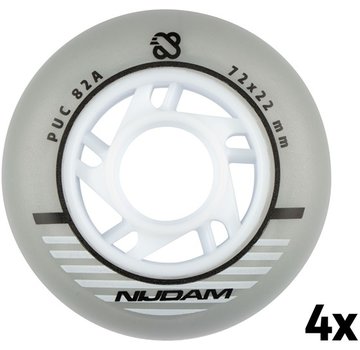 Nijdam Juego de 4 ruedas para patines en línea 72 x 22 mm 82A