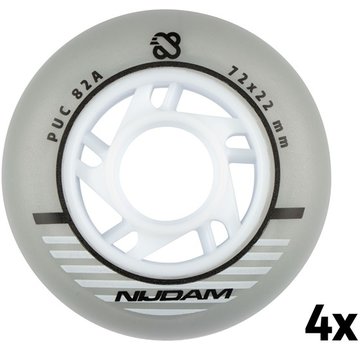 Nijdam Set 4 Roues Pour Rollers 72 x 22 mm 82A