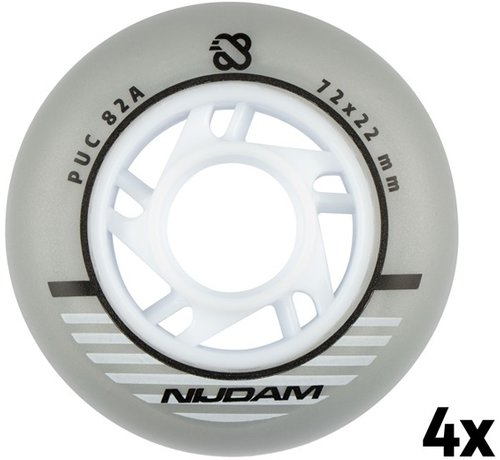 Nijdam  Set of 4 Wheels For Inline Skates 72 x 22 mm 82A