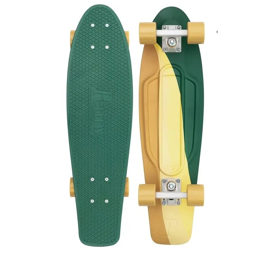 Penny Board 27 Swirl Green Yellow