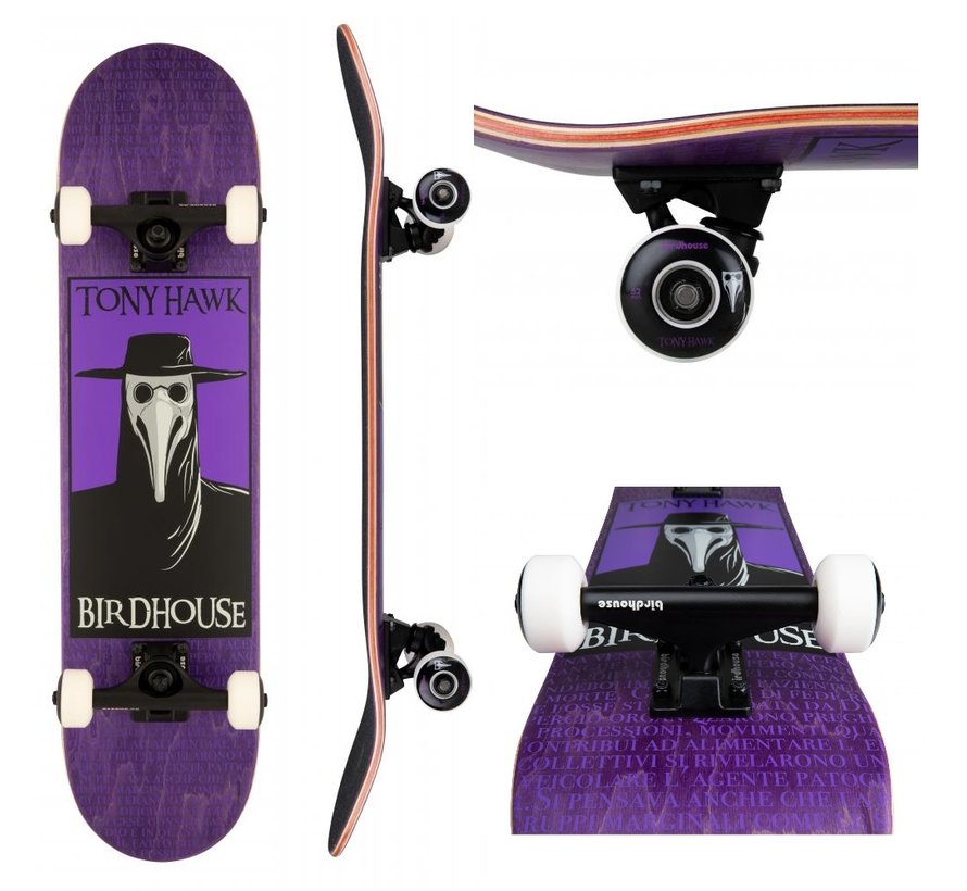 Birdhouse Stage 3 Plague Doctor Purple Skateboard 7.5