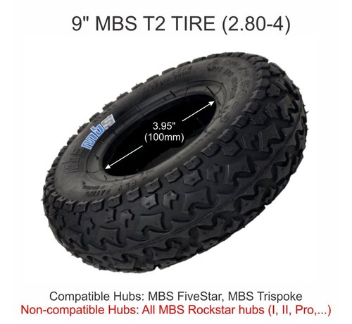 MBS  MBS T2 tire 9" - black