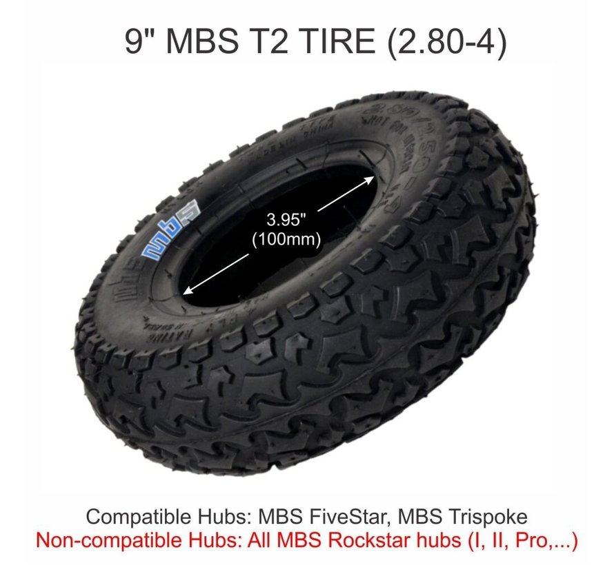 MBS T2 Reifen 9" - schwarz