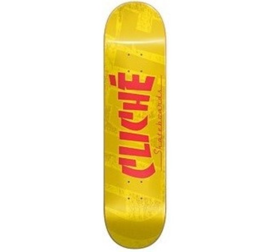 Planche de skateboard Cliche- banco jaune 8.25