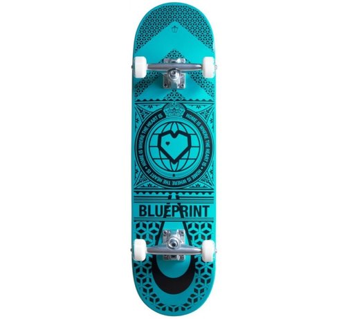 Blue Print Blueprint Home Heart - Black/Teal 8.25