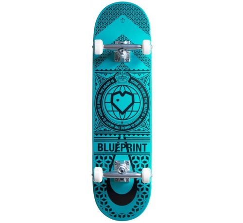 Blue Print  Blueprint Home Heart - Black/Teal 8.25