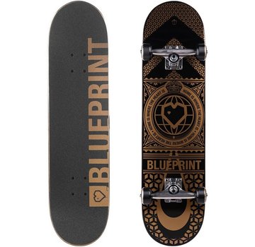 Blue Print Blueprint Home Heart - Black/Gold 8.0"