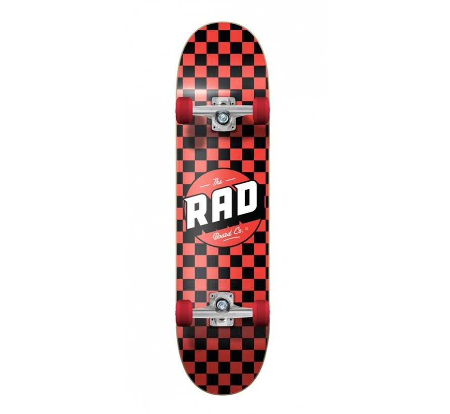 Rad Dude Crew Checkers 7.5 Black/Red Skateboard