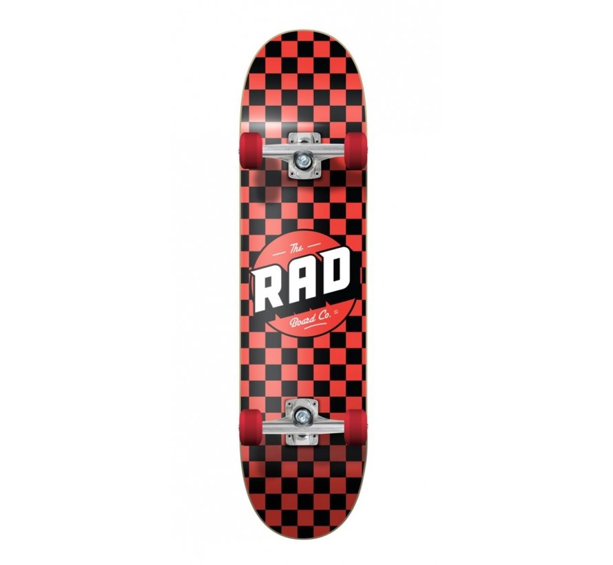 Skateboard Rad Dude Crew Checkers 7.5 Nero/Rosso