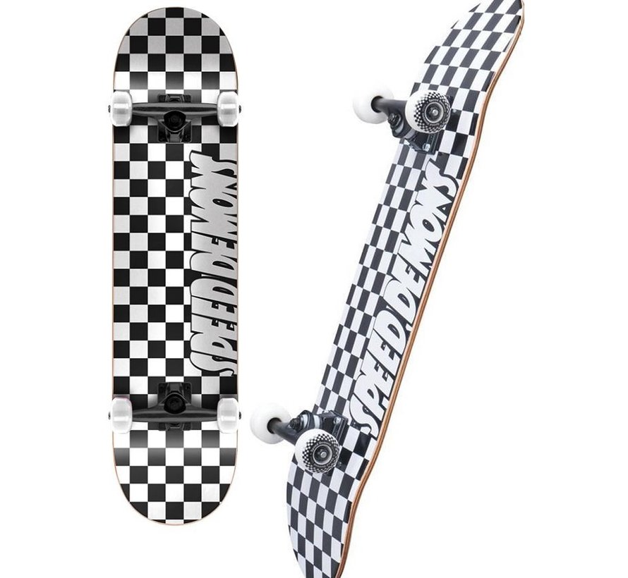 Speed Dämonen - Checkers Weiß Schwarz 8.0 Skateboard