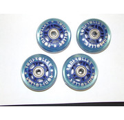 Recommand juego de ruedas 3 piezas transparente Roni azul 72mm