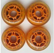 Recommand ruote 4 pezzi trasparenti Roni arancione 72mm