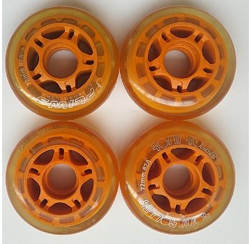 Recommand Laufradsatz 4 Stück transparent Roni orange 72mm