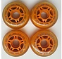 paire de roues 4 pièces transparentes Roni orange 72mm