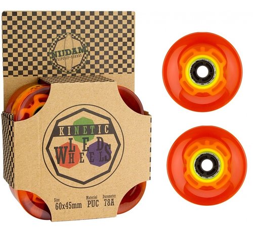 Nijdam  Ruote da skateboard/cruiser Nijdam LED arancioni