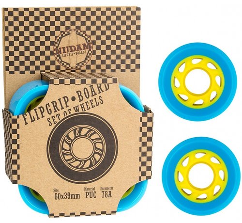 Nijdam  Nijdam- Flip grip board wheels. Blue/yellow