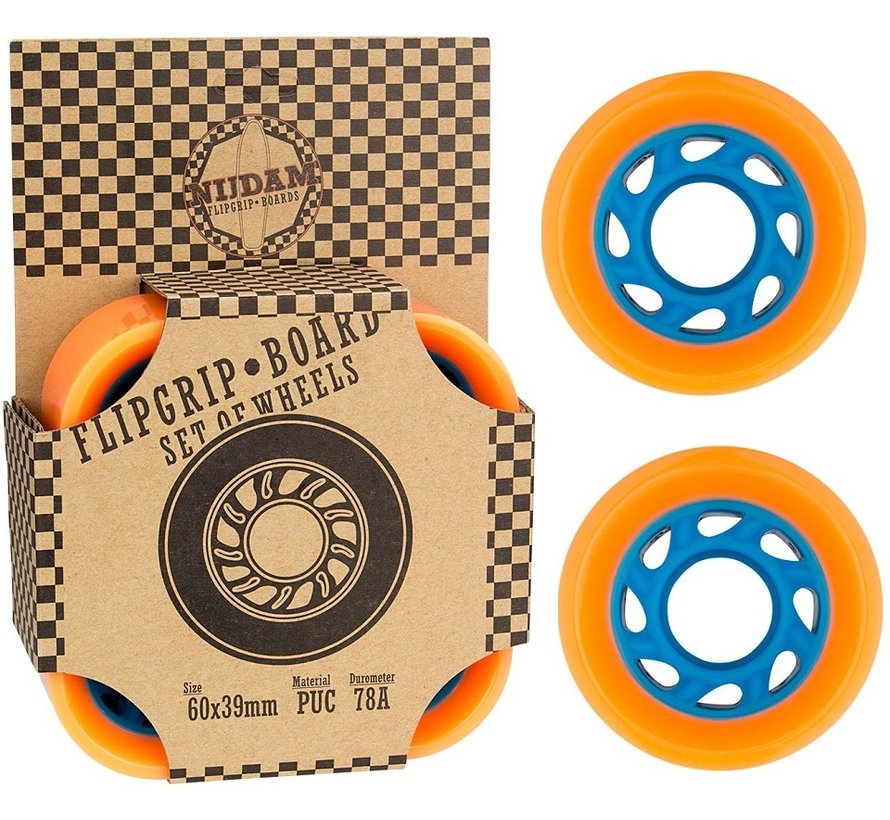 Nijdam- Flip grip board wheels. Orange/blue