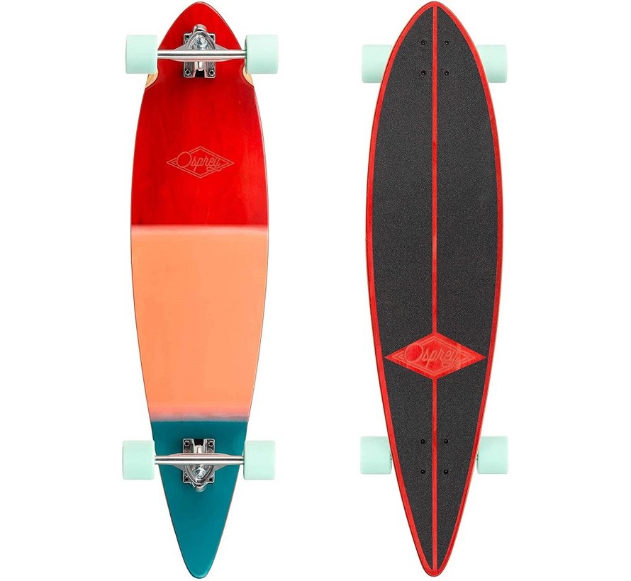 Longboard Osprey de 40" con grado de madera roja