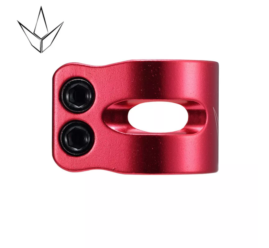 Zacisk tępy 2-śrubowy z podwójną szczeliną, czerwony